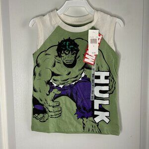Marvel Toddler Boys Crew Neck Incredible Hulk Tank Top, 3T 4T 5T NEW
